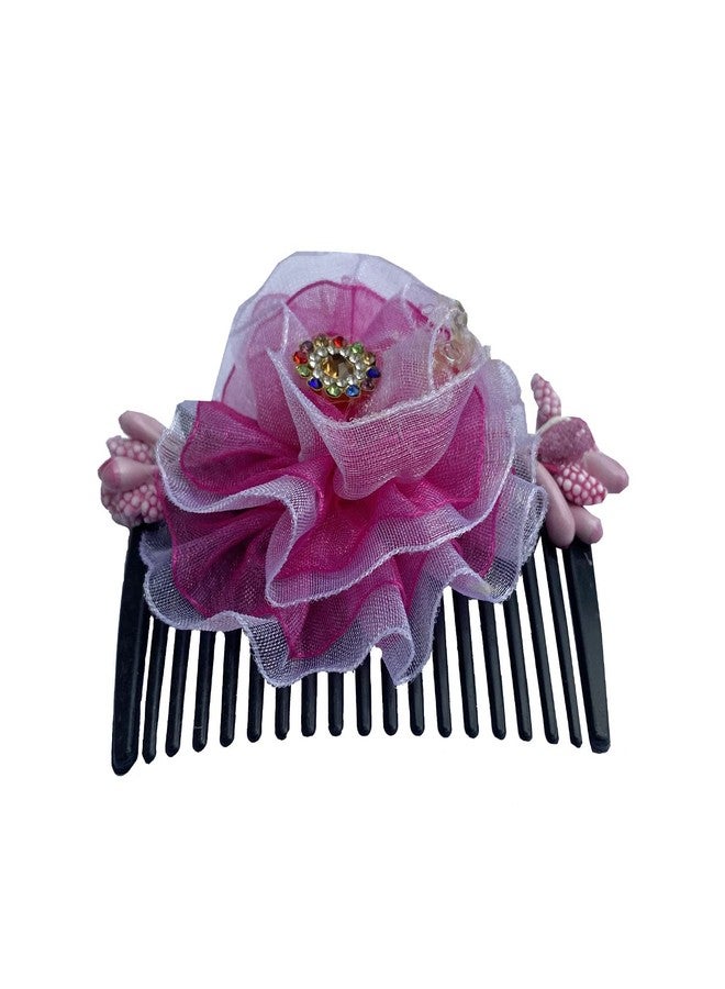 Vinshbond Hair Clips for Women Flower Hair Comb Pins Slide Hair Clips Accessories, Pack of 1 (Pink) - Image 3
