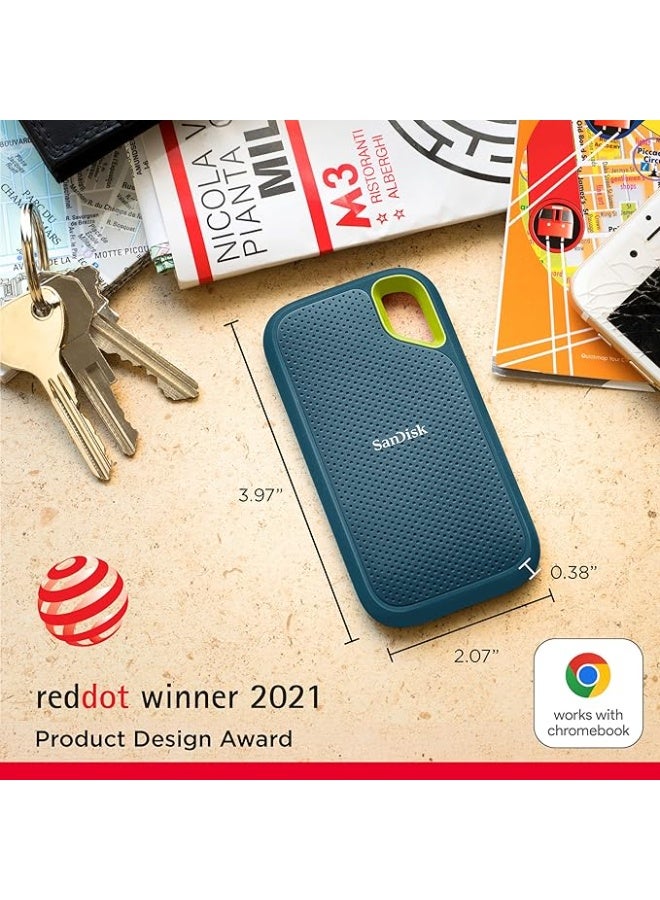 SanDisk 4TB Extreme Portable SSD - Up to 1050MB/s, USB-C, USB 3.2 Gen 2, IP65 Water and dust Resistance, External Solid State Drive, Monterey - SDSSDE61-4T00-G25M - Image 5