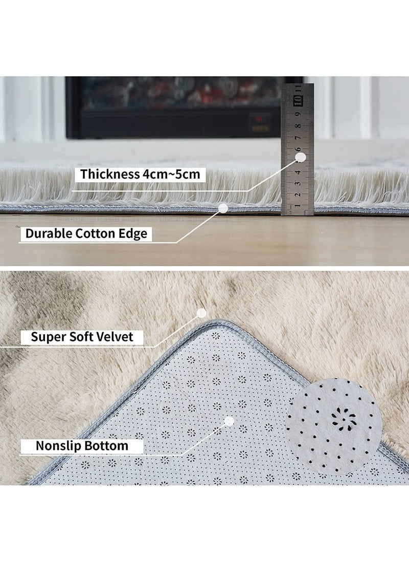 LIMOS - Large Area Rugs Tie Dyed Fluffy Throw Ultra Soft Plush Fuzzy Non-Slip Carpets for Nursery and Living Room - Image 1
