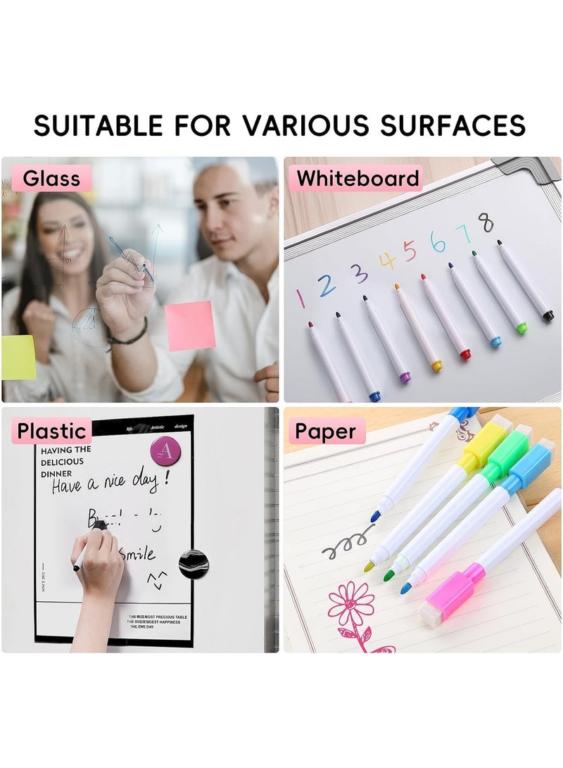 DIKOCO Magnetic Dry Erase Markers,32 pieces White Board Markers,8 colors Dry Erase Marker with Eraser Cap, Low Odor Thin Whiteboard Pens for Kids Classroom, Office Calendar & Home School,Reusable Marking - Image 4