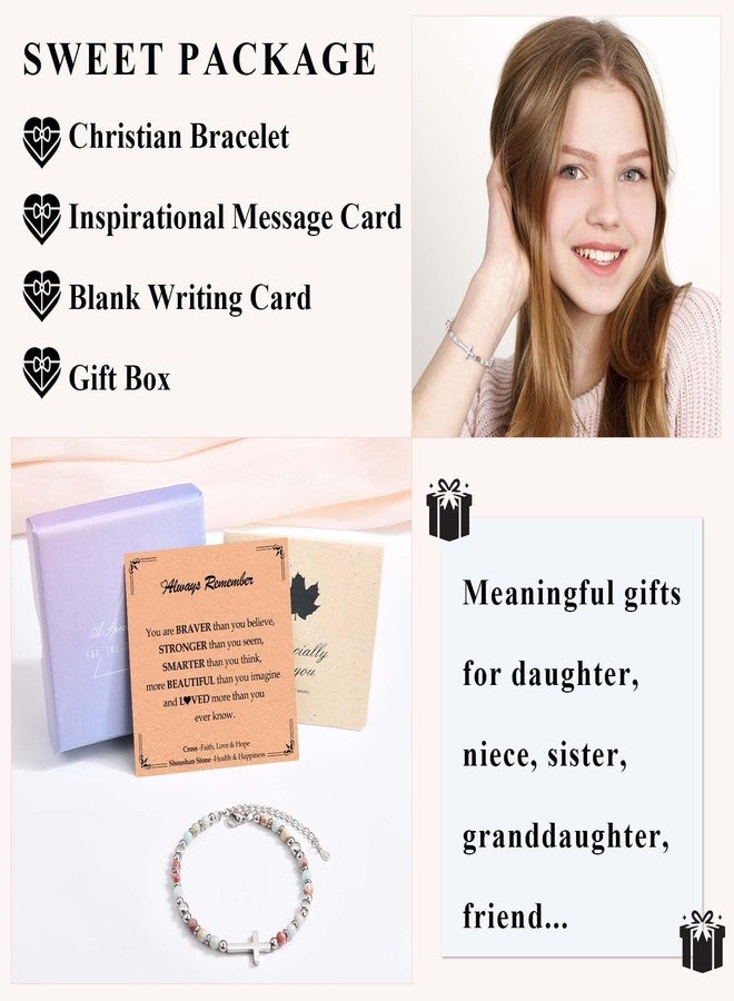FIEEFX Teen Girl Gifts Trendy Stuff Christian Religious Christmas Stocking Stuffers Cross Bracelet for Women Girls Jewelry Valentines Day Easter Baptism Confirmation Holy Communion Birthday Graduation Gifts - Image 5