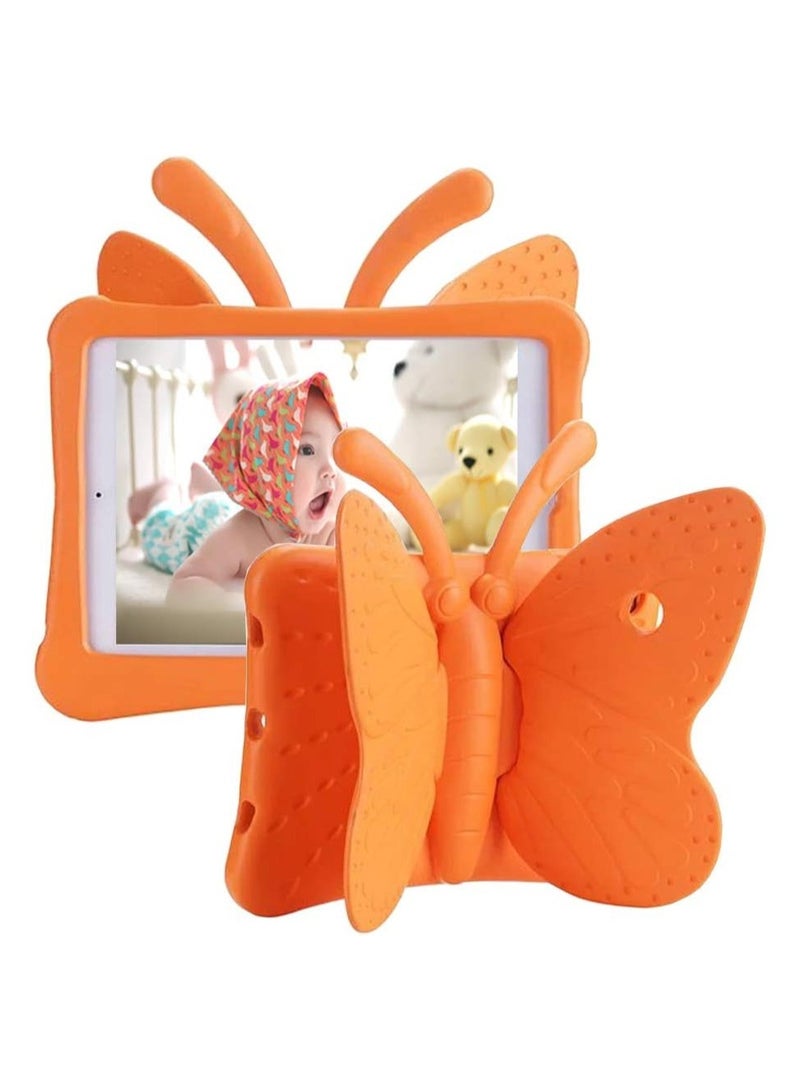 ELTRAZONE Case, Light Weight Shockproof EVA Foam Protective Tablet Stand Cover Holder for Apple iPad Air/Air 2 iPad 9.7 2017/2018 - Cute Butterfly, Orange - Image 1