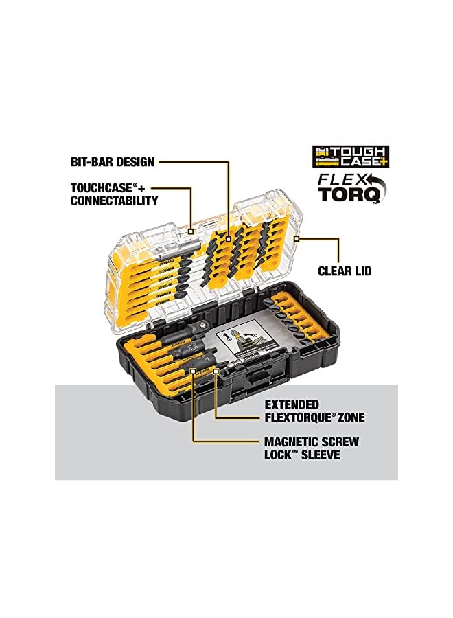 DEWALT مجموعة لقم مفك البراغي، جاهزة للصدمات، Flextorq، 40 قطعة (Dwa2T40Ir) - Image 4