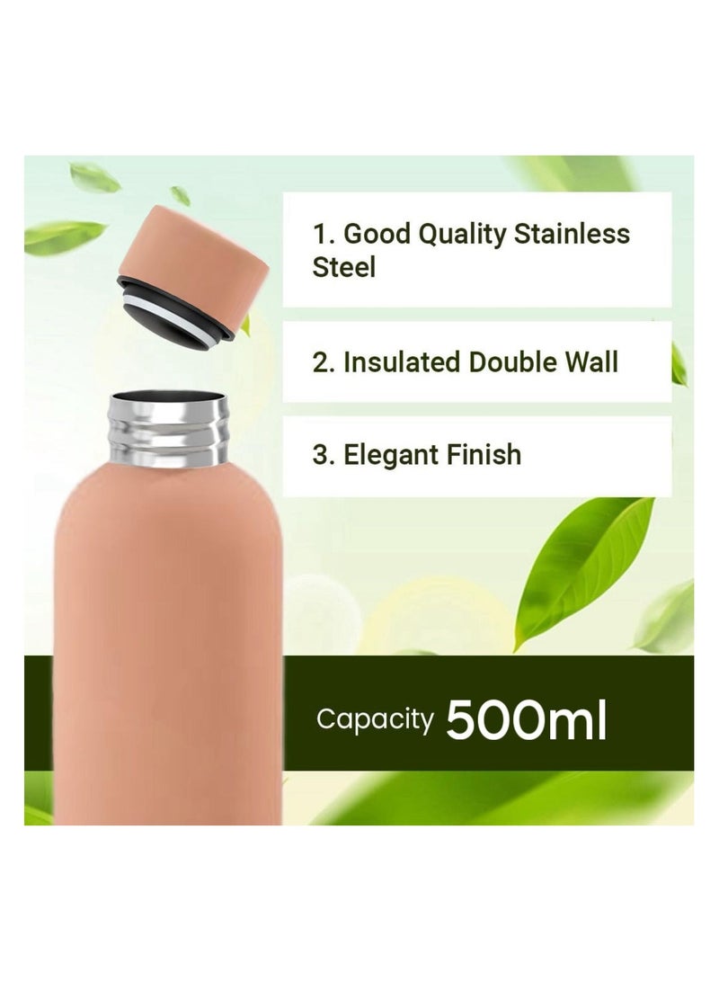 Vichivy Vichivy Stainless Steel water bottle 500 ML - Insulated Flask for Hot & Cold Drinks, Kids-Friendly, BPA-Free - Ideal Thermos for Sports, kids school, gym, work, open spaces Pink  - Image 2