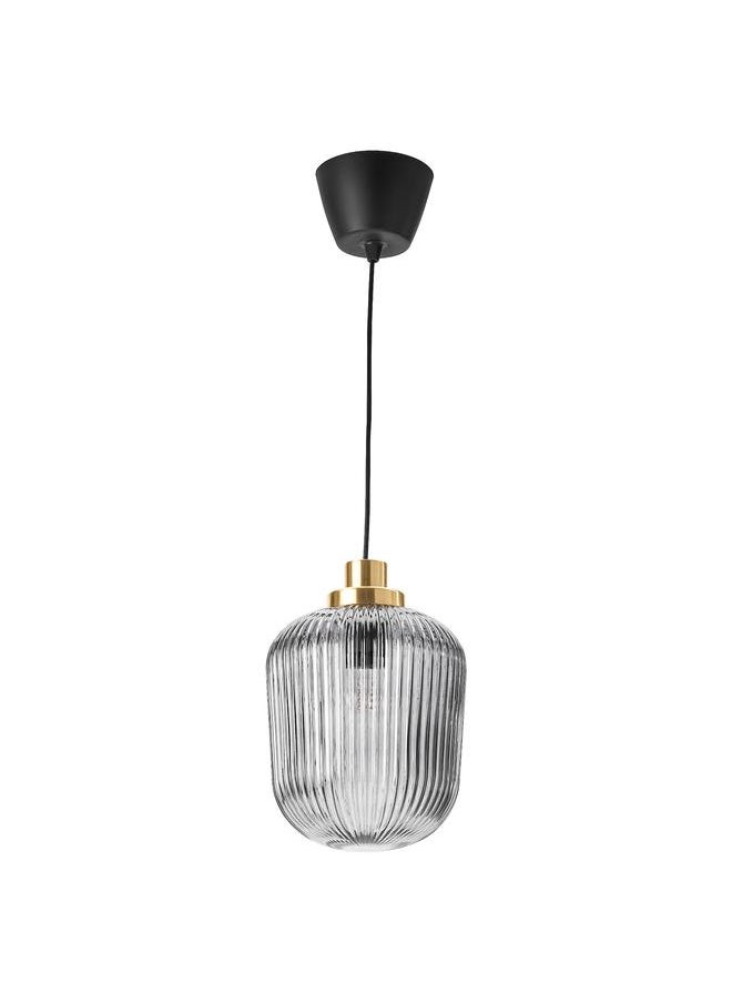 Green Tiger Pendant lamp, brass/grey clear glass, 22 cm  - Image 1
