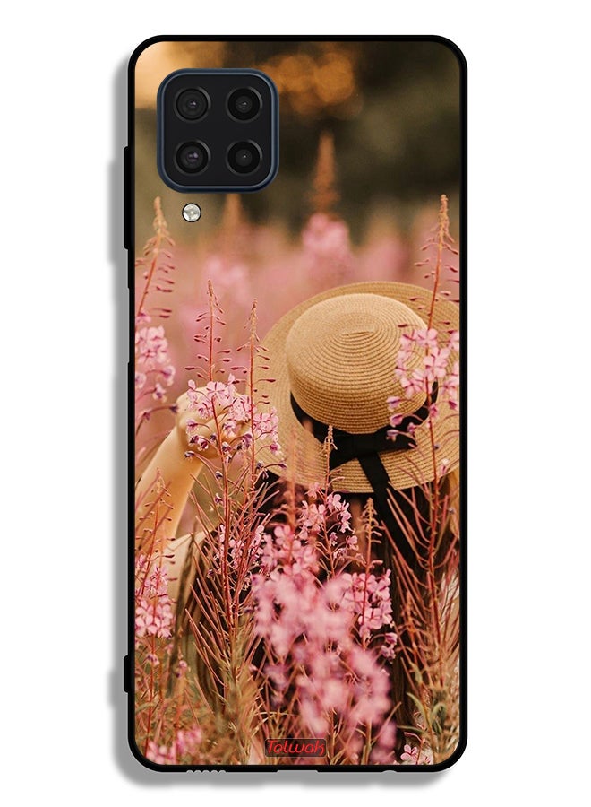 Tolwak Samsung Galaxy M32 4G Protective Case Cover Hat Girl In Flowers - Image 2