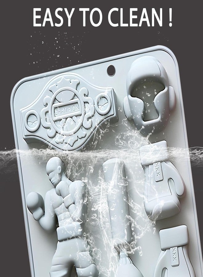 Fchil Boxing Sports Silicone Mold, 3D Champion Belt Design, Punching Bag and Boxing Gloves Cake Decorating Mold - Image 4