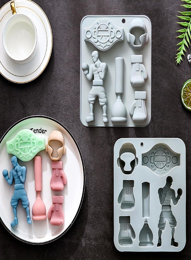 Fchil Boxing Sports Silicone Mold, 3D Champion Belt Design, Punching Bag and Boxing Gloves Cake Decorating Mold - Image 5