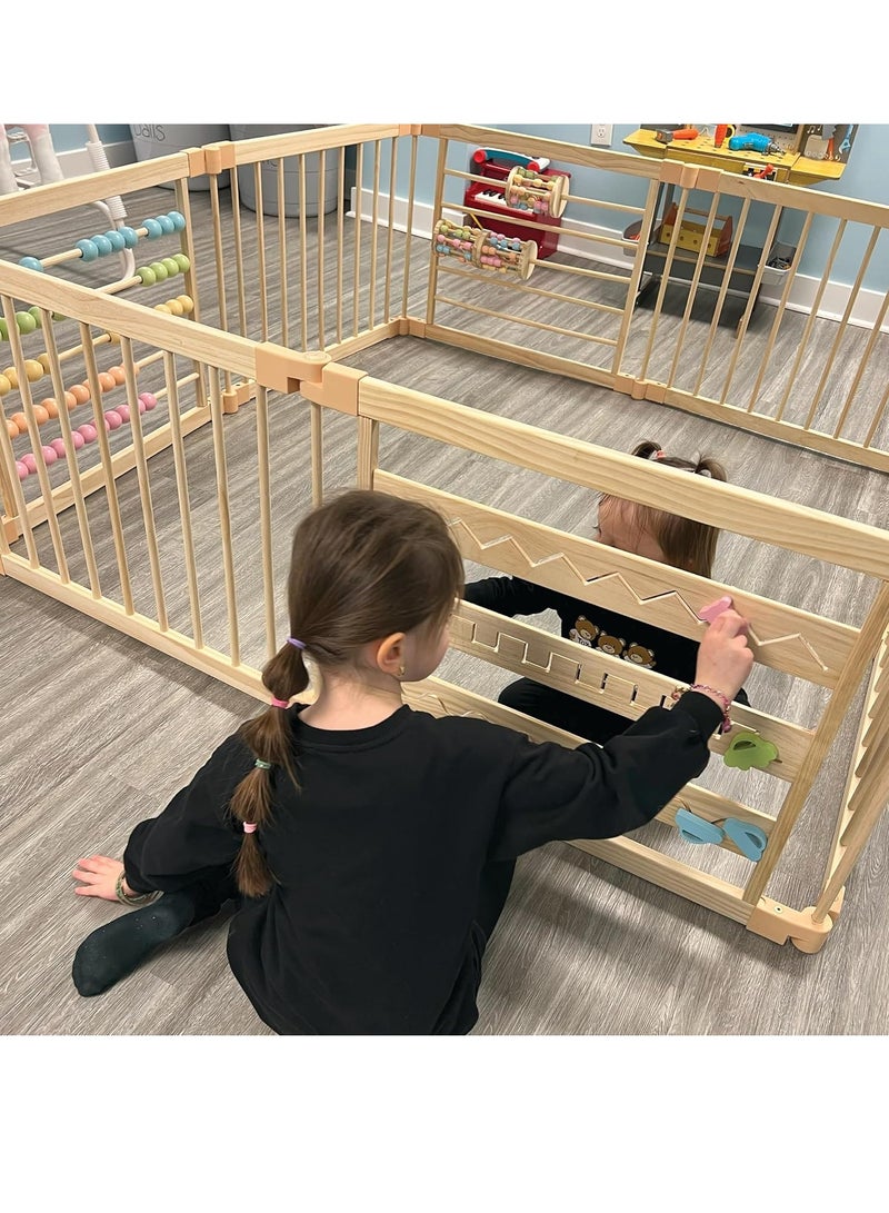 USTIDE BABY Wooden Playpen Extra Large for toddlers and babies