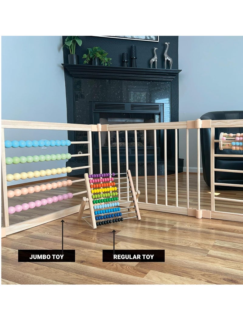 USTIDE سياج لعب خشبي للأطفال كبير جداً للأطفال والرضع - (8/10) ألواح سياج خشبية - سياج قابل للطي - سياج قابل للتعديل - سياج خشبي قابل للطي - سياج كبير جداً، بوابة لعب للأطفال. - Image 4