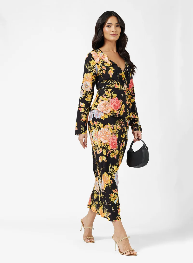 Never fully Dressed Floral Print Maxi Skirt