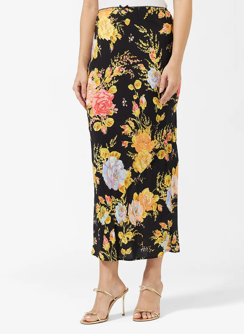 Never fully Dressed Floral Print Maxi Skirt