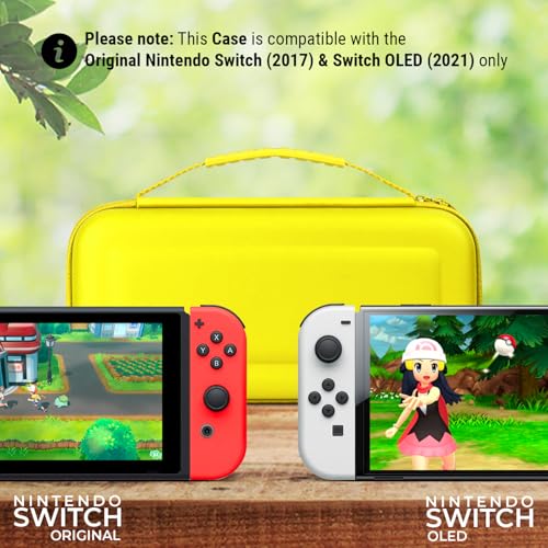 Orzly Carrying Case for Nintendo Switch OLED and Switch Console - Yellow Protective Hard Portable Travel case Shell Pouch for Nintendo Switch Console & Accessories - Image 2