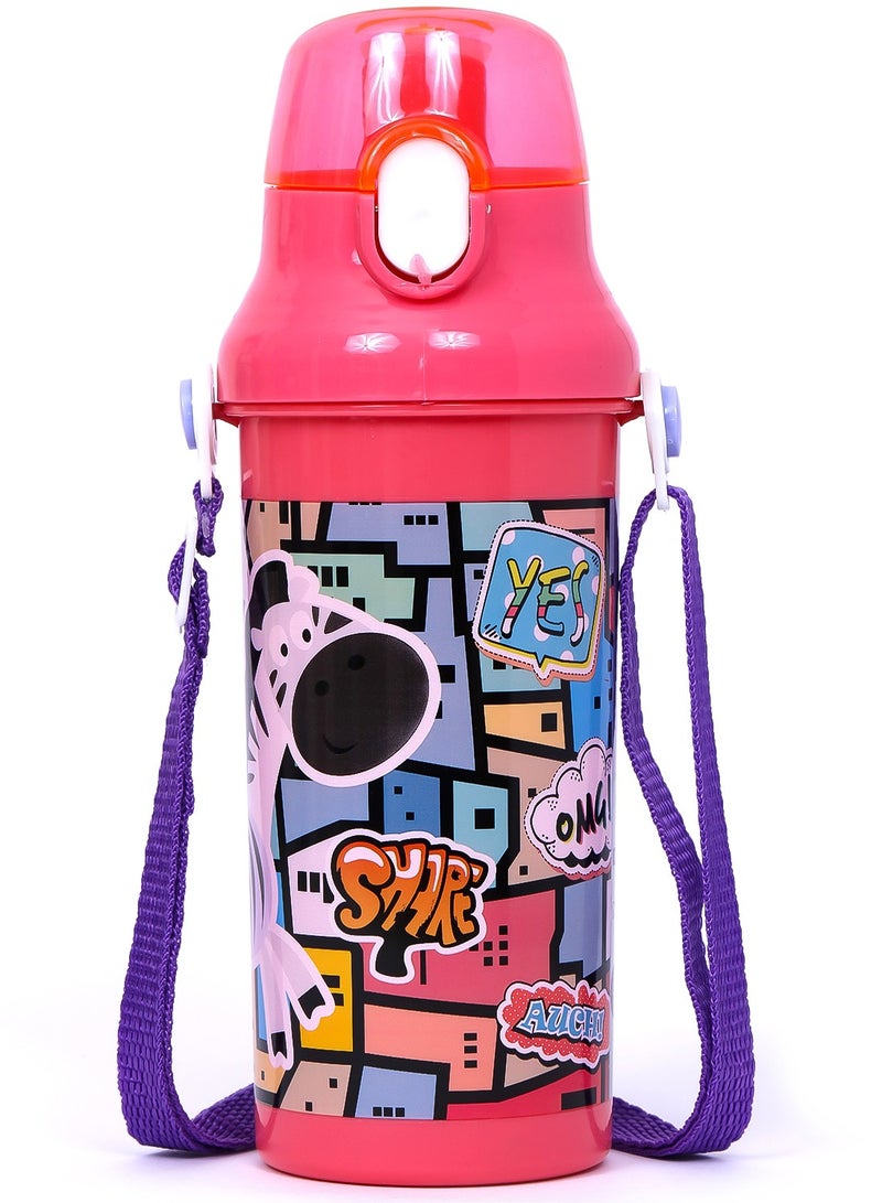 Eazy Kids Eazy Kids Water Bottle 600ml - Pink  - Image 1