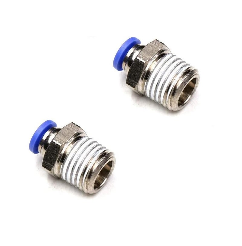 SLVC 4mm OD Push to Connect Fitting Push in Connector 1/4 Thread Male Air Pneumatic Fitting,4MM Air Tube Fittings Air Line Fittings Quick Connect Air Hose Fittings for 3D Printer(Pack Of 2) - Image 1