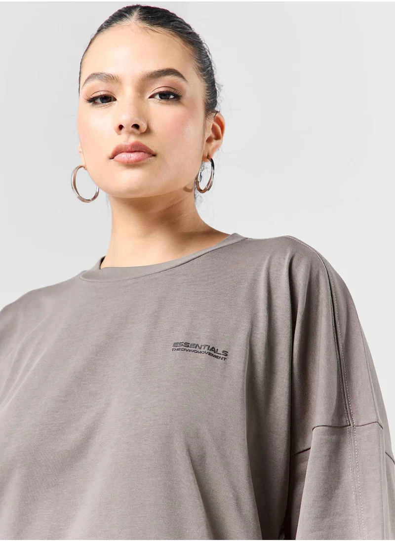 The Giving Movement Exaggerated Space Printed T-Shirt