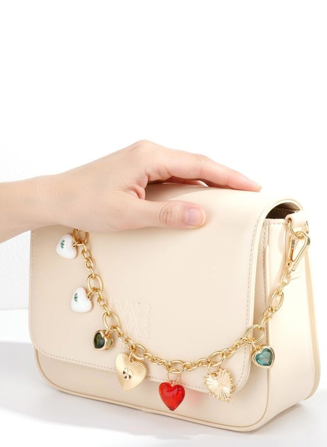 JIMYICLR Cute Bag Charm Keychain, Gold Heart Purse Chain Charm for Handbags, Purse Extender Chain Accessories - Image 3
