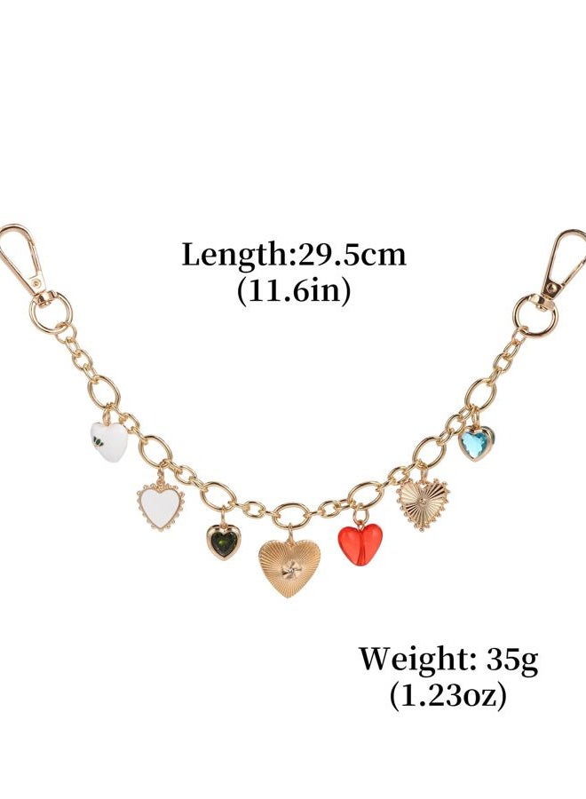 JIMYICLR Cute Bag Charm Keychain, Gold Heart Purse Chain Charm for Handbags, Purse Extender Chain Accessories - Image 5