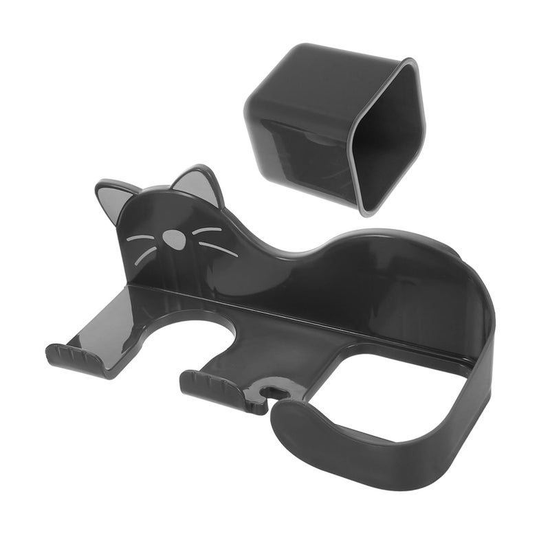 Cat Shape No Drill Hair Dryer Holder Bathroom Storage Wall Mount - Image 2