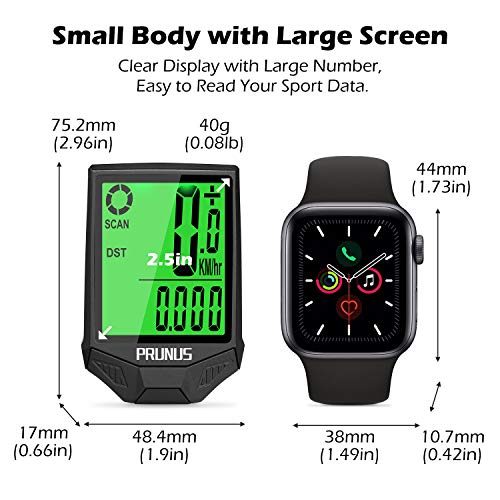 PRUNUS Bike Speedometer and Odometer Wireless Waterproof Bicycle Computer with Touch Sensor Switch, Big Digital LCD Screen, Automatic Wake-up for Outdoor MTB Road Cycling and Fitness… - Image 4