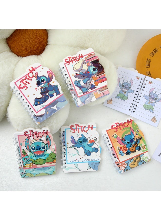 ستيتش دفتر ملاحظات حلزوني غير منتظم الشكل بحجم A7 بتصميم كرتوني إبداعي، دفتر ملاحظات محمول للجيب للطلاب، دفتر ملاحظات غرزة - Image 1