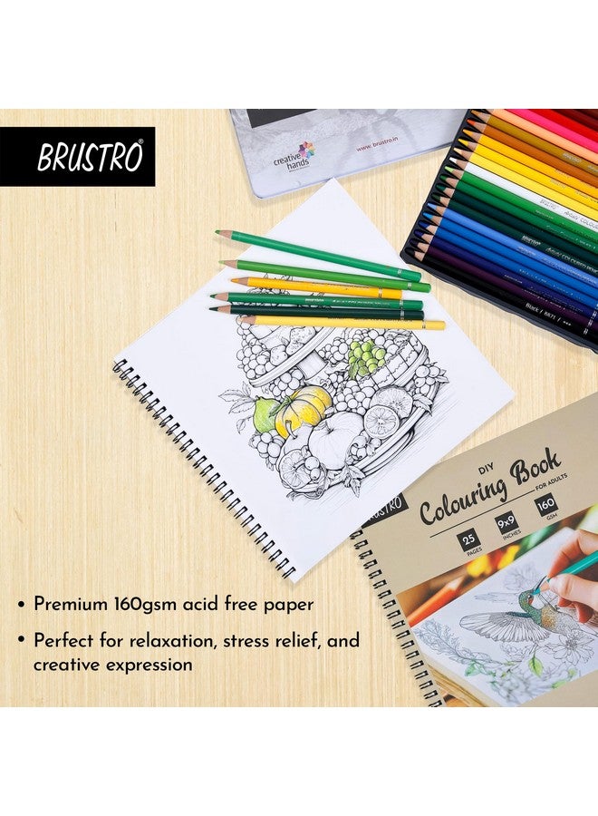BRUSTRO BRUSTRO DIY Colouring Book for Adults | 9x9 inches, 160 GSM, 25 Perforated Sheets | Ideal for Fineliners, Colour Pencils, Brush Pens, Markers.  - Image 5