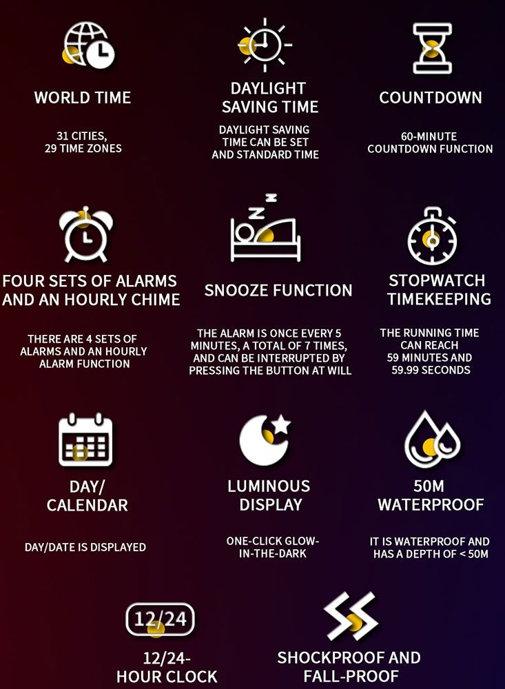 SANDA 6200 Fashion Trend Electronic Watch Multi functional Alarm Clock Waterproof Cool Male and Female Student Watches - Image 3