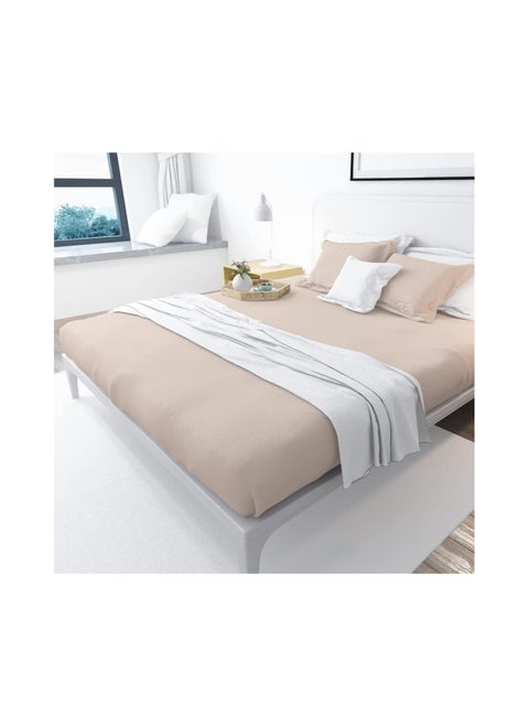 Cotton Solid Bed Sheet 90 cm - beige