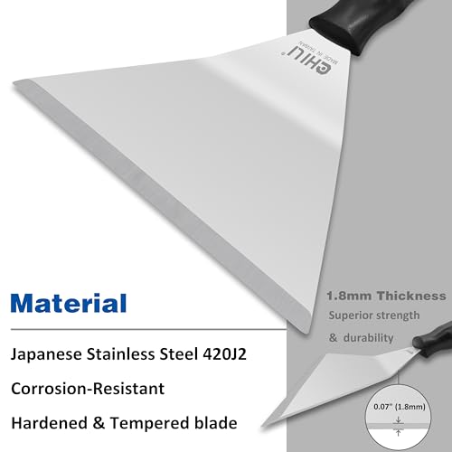 CHILI TOOLS 7" Bent Stainless Steel Chisel Pole Scraper, Overhead Paint Scraper for Wallpaper Ceiling Paint Removal, Made in Taiwan - Image 2
