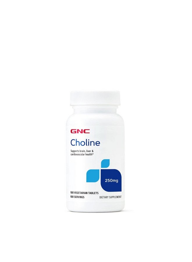 GNC Choline 250Mg ; Supports Brain Liver And Cardiovascular Health Vegetarian ; 100 Tablets - Image 1