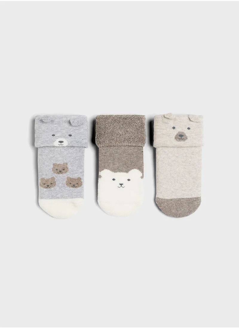 H&M Kids 3 Pack Printed Socks