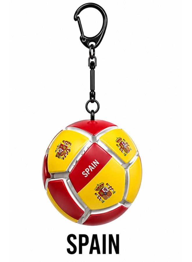 FIFA World Cup Spain Squeeze Ball Keychain – 7cm ABS Mini Football with Spain Flag Print