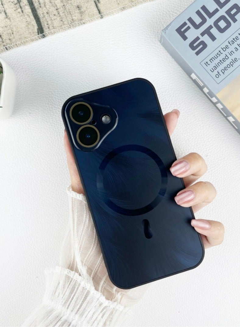 عالمية آيفون 16 المغناطيسية ماتي حالة واقية، غطاء فاخرة مغلفة عدسة حالة واقية (أسود) - Image 1