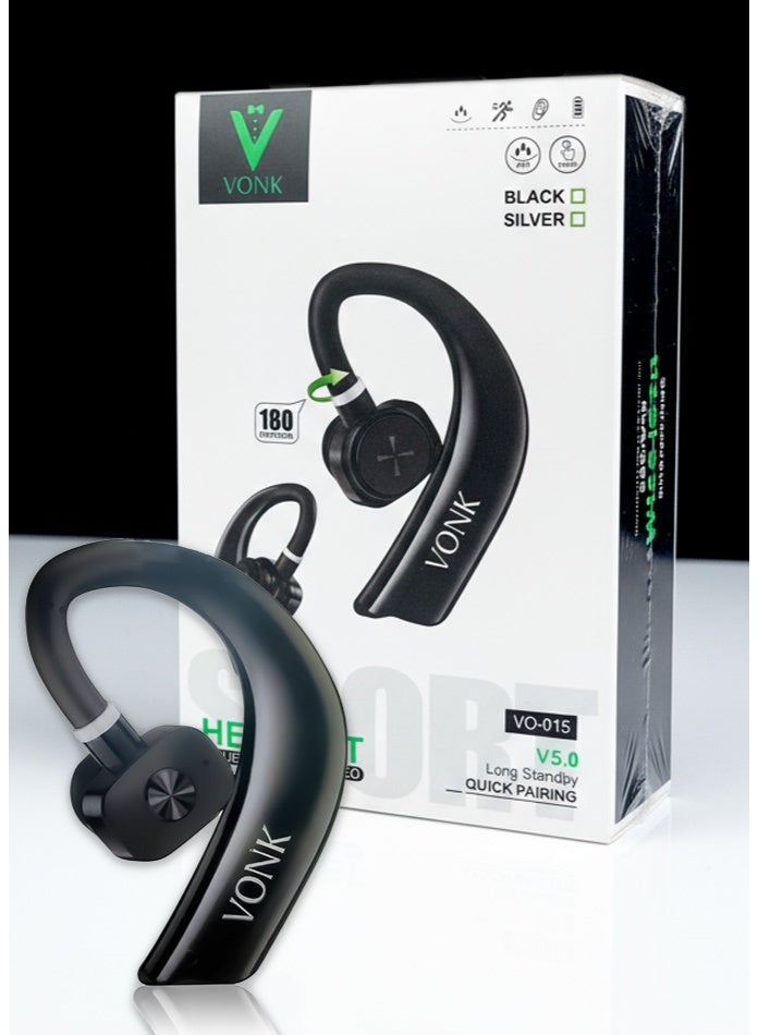 فونك أفضل سماعة أذن واحدة لقيادة آمنة | وقت انتظار طويل/إقران سريع/وقت تحدث يصل إلى ٢٠ ساعة | سماعة أذن فوق الأذن مقاومة للماء IPX7 لمحادثات واضحة سماعة بلوتوث ٥.٠ بدون استخدام اليدين | ميكروفون قابل للدوران ١٨٠ درجة - Image 2