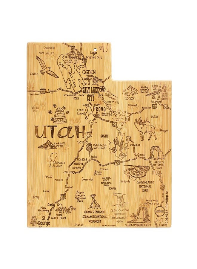 Totally Bamboo Utah State Destination Bamboo Serving and Cutting Board - Image 1