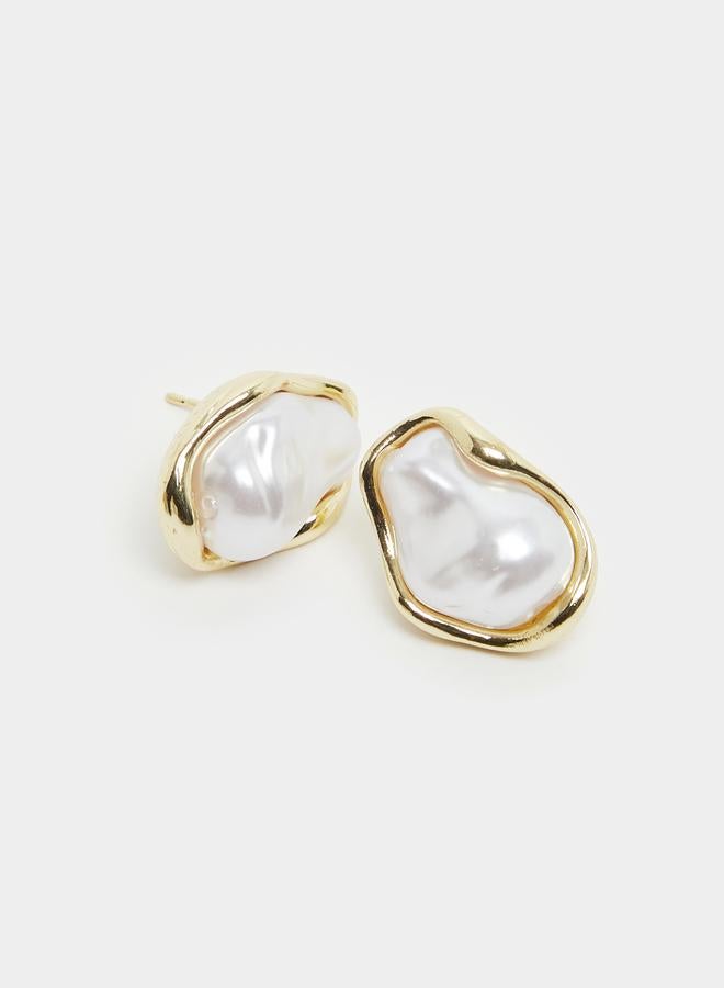 Styli Big Faux Pearl Earrings - Image 4