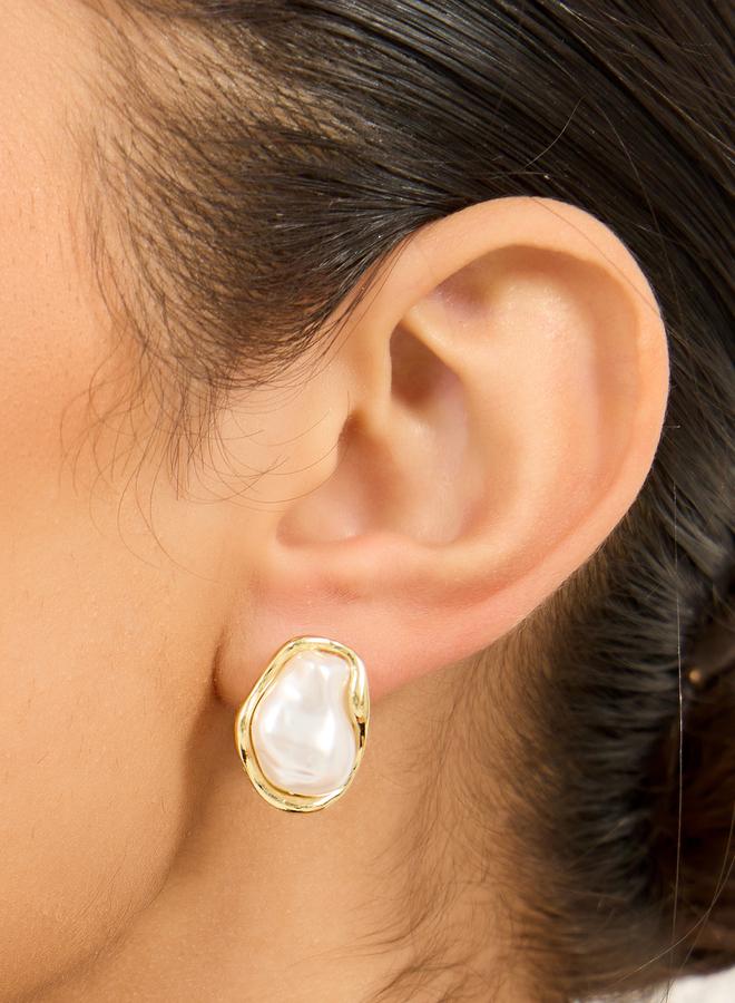 Styli Big Faux Pearl Earrings - Image 2