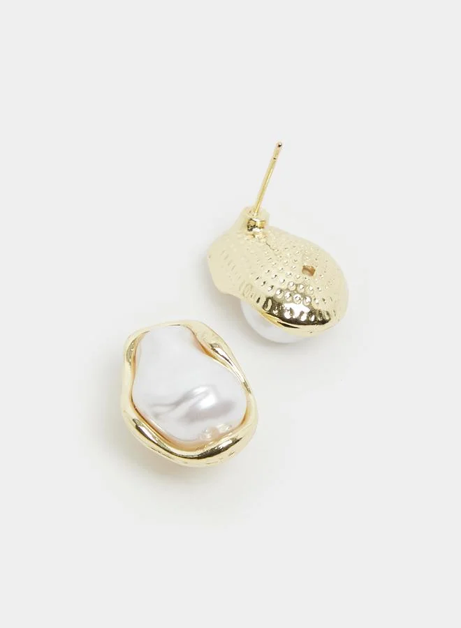 Styli Styli Big Faux Pearl Earrings