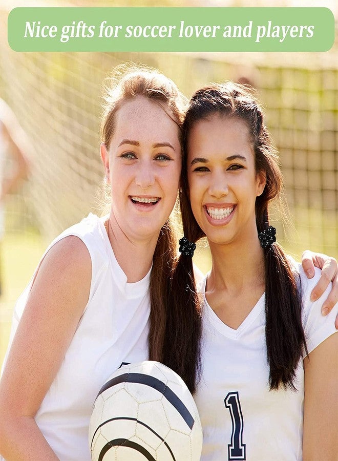 Poen 8 Pieces Soccer Hair Scrunchies Football Hair Ties Elastic Bands Girl Gifts Ponytail Holders Sport Accessories for Girls Women Players Coaches Teams(White) - Image 5