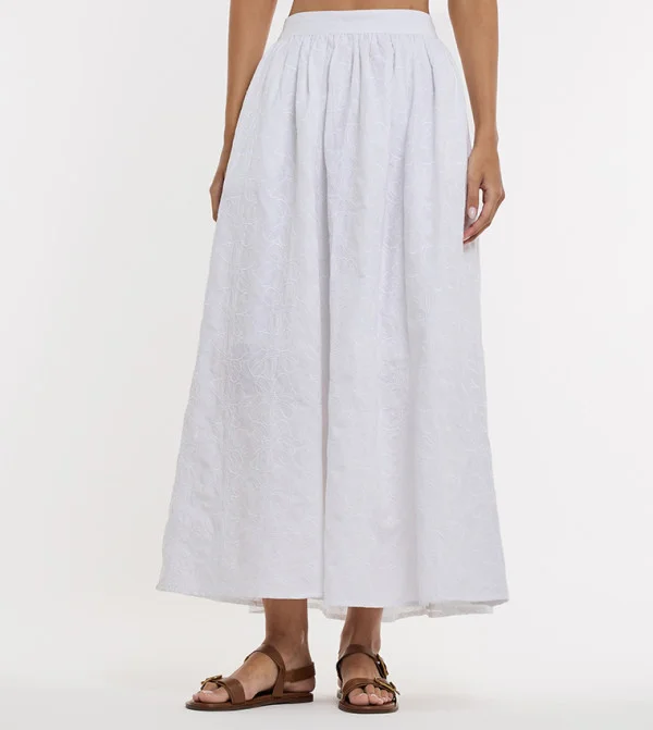 بي سي بي جي BCBG Maxi Length Embroidery Skirt