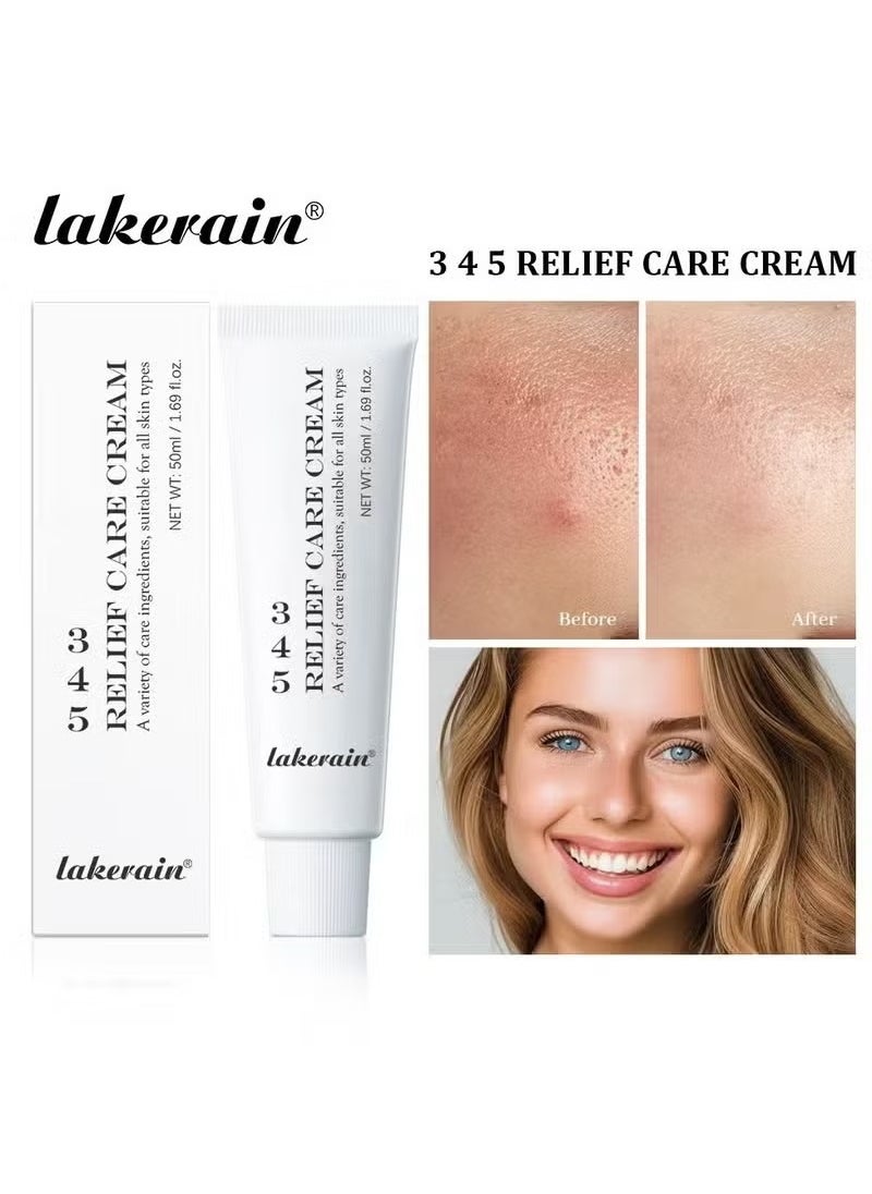 lakerain 345 Relief Cream, Skin Barrier Repair Cream, Soothing Face Moisturiser Cream, Repairing Face Cream for Acne Prone Skin, 345 Cream Skincare for All Type Skin, 50ml  - Image 3