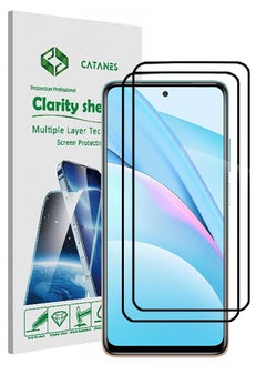 CATANES 2 Pack For Xiaomi Mi 10T Lite 5G Screen Protector Tempered Glass Full Glue Back  - Image 1