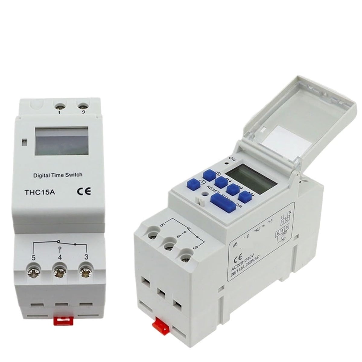 Generic Weekly Programmable Digital Timer Switch Relay 16A Din Rail ...