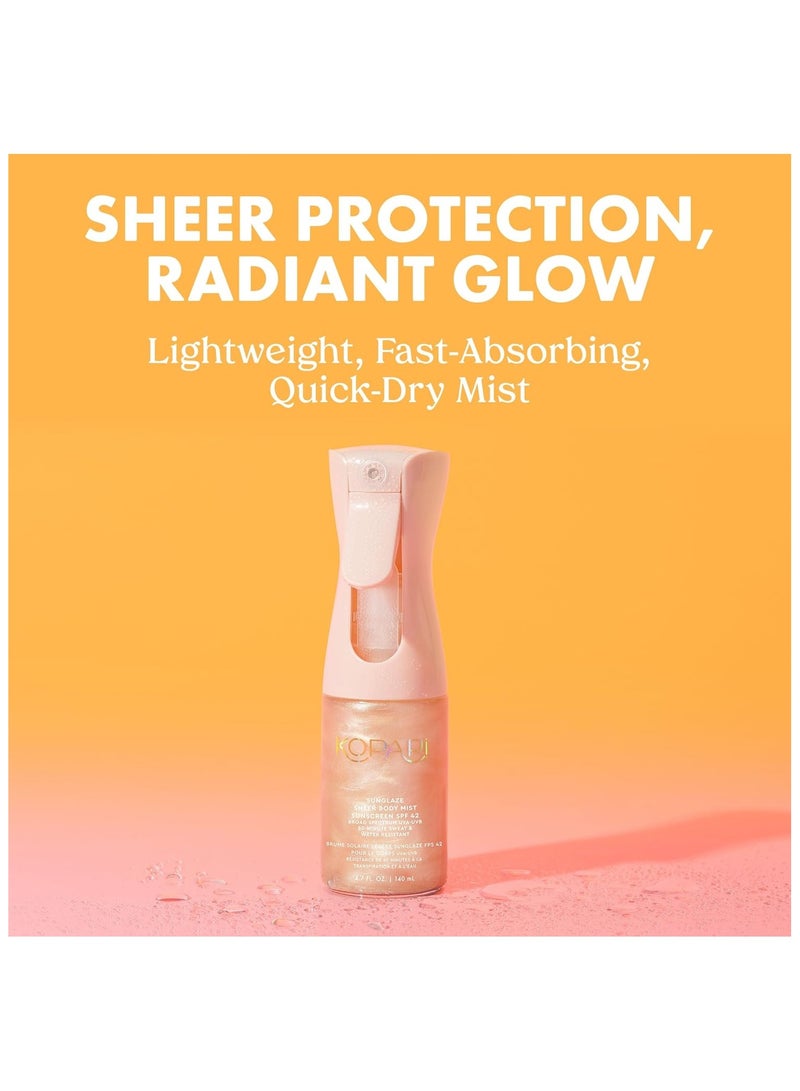 Kopari Rose Gold Sunglaze Sheer Body Mist Sunscreen SPF 42, Infused with Shimmering Body Oil, Hydrating Mist, Hydrates, Brightens, Makeup Friendly, Gives Skin a Glowy Finish, Lightweight, - Image 2