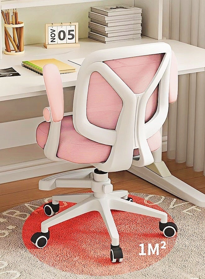 HQ-GAMING Kids Desk Chair, Ergonomic Study Chair with Adjustable Height, Swivel Mesh Desk Chair with Universal  Wheels, Home Office Chair for Children in Home Bedroom Pink  - Image 5