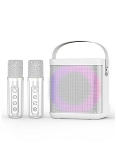 YS YS-307  Karaoke Bluetooth Speaker with 2 Wireless Microphone White  - Image 1