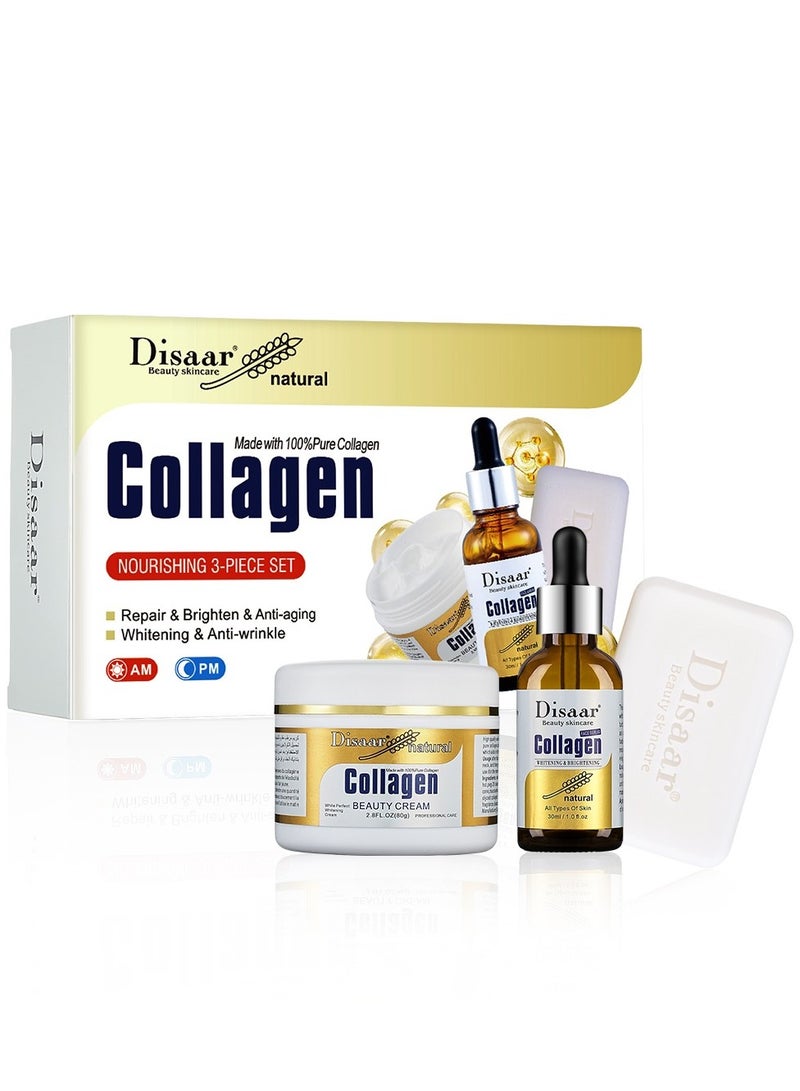 Disaar Pure Collagen 3 in 1 Skin Care Set Beauty the Best Whitening Anti-wrinkle Anti-aging Serum set 3 Pcs