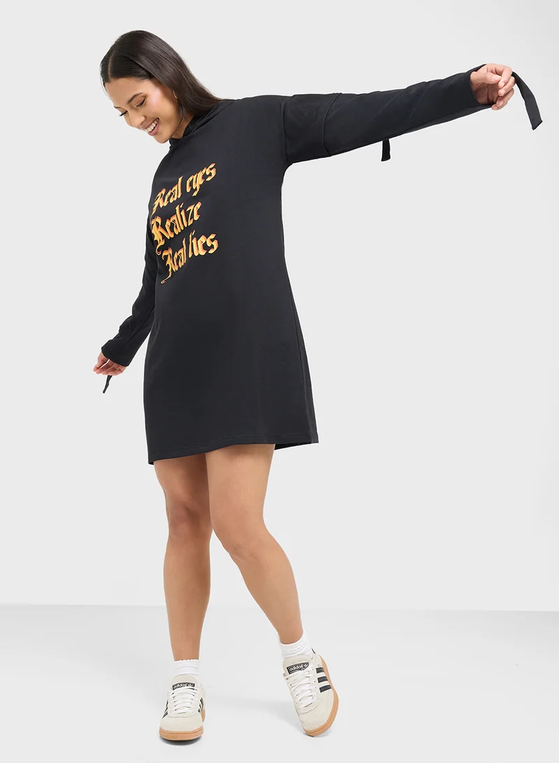 trendyol Printed Hooded Dress