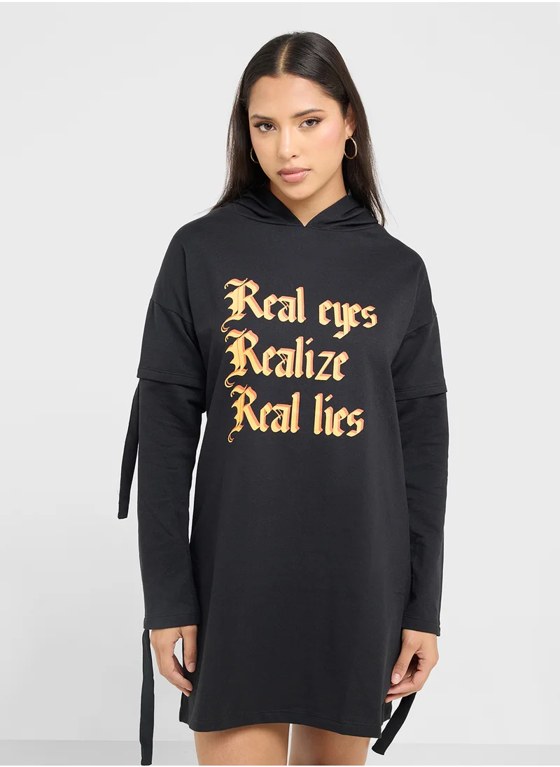 ترينديول Printed Hooded Dress