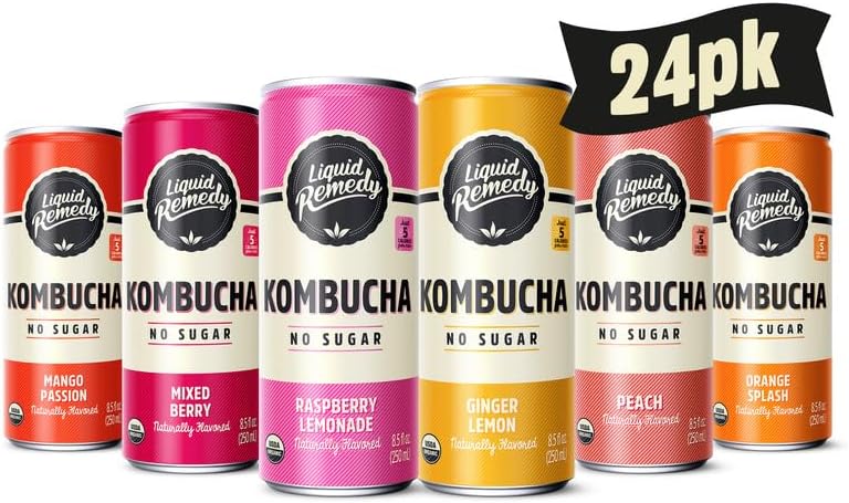 Remedy مشروب كومبوتشا السائل من ريمي دي - خالي من السكر - عضوي - عبوة 24 - Image 1